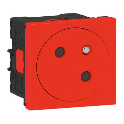 [077118L] LEGRAND - Mosaic Link contactdoos 2P+A -vlak- contactdoos op 45°-2 modules rood