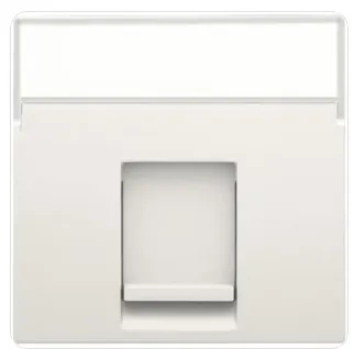 [101-65500] NIKO -  Centraalplaat 1x RJ45 UTP cat.5E, vlak, met doorzichtig tekstveld, wit